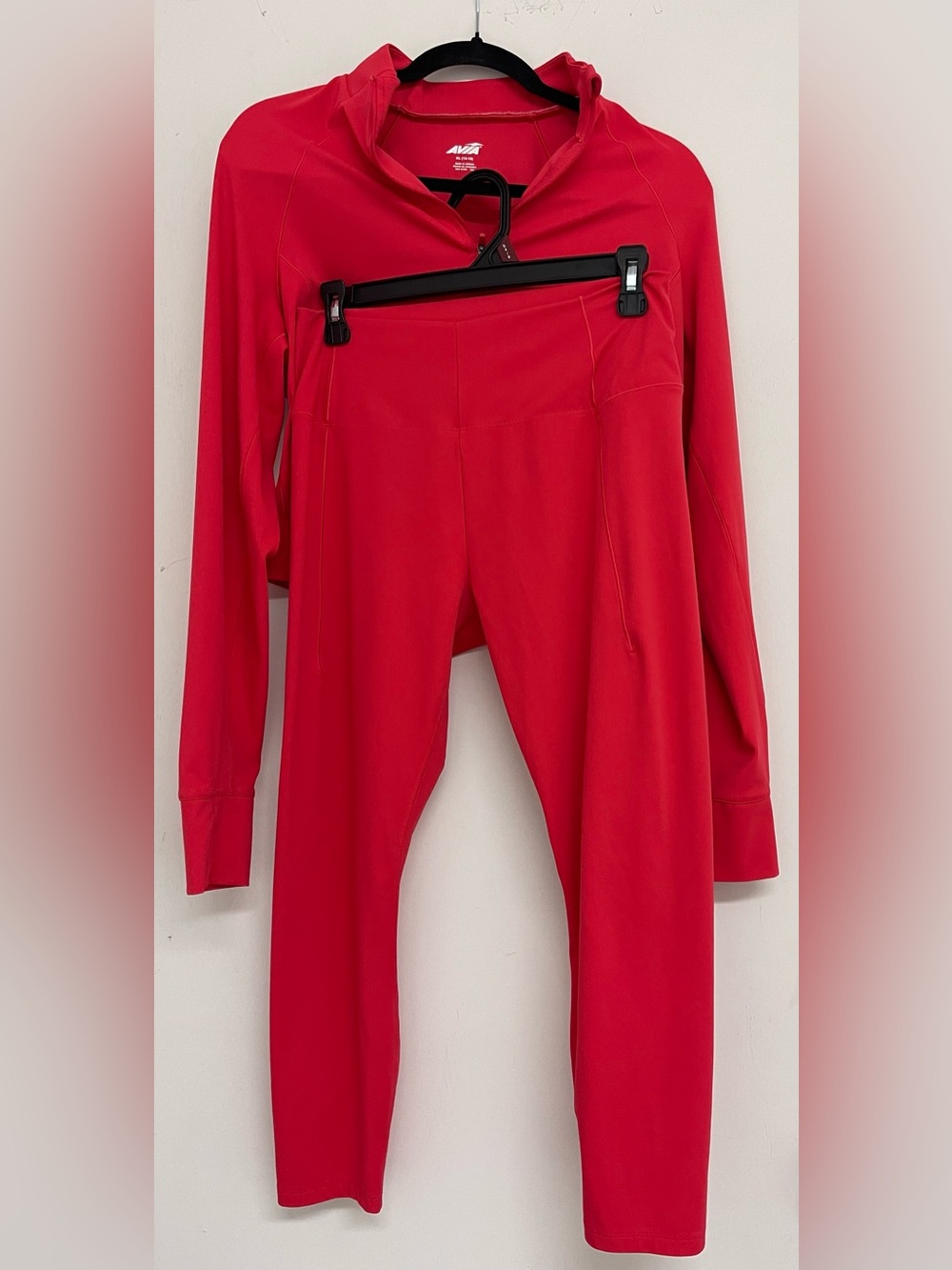 Avia Bright Orange/Red High-Rise Leggings and Matching Jacket